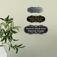 thumbnail image 3 of Signs ByLITA Designer Watch Your Step Uneven Stairs (Designer Sign)(Light Grey / Burgundy) - Small, 3 of 5