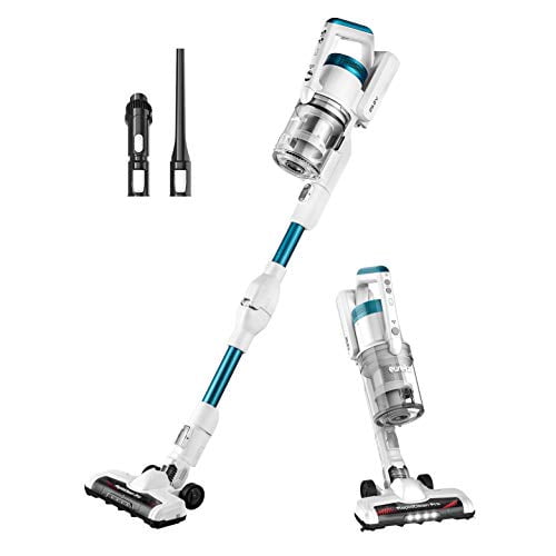 Aspiradora de mano inalámbrica Eureka NEC185, ideal para suelos duros, recargable, portátil, con potente motor y succión eficiente, color blanco.