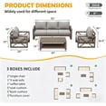 thumbnail image 3 of ELPOSUN Aluminum Outdoor Patio Furniture Set,6-Pieces Modern Metal Outdoor Furniture, Faux Wood Grain Finish Frame Patio Conversation Sofa Sets with 6"Thick Cushion for Porch,Backyard,Deck,Biege, 3 of 7