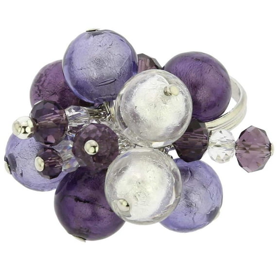 GlassOfVenice Murano Glass Sorgente Ring - Purple