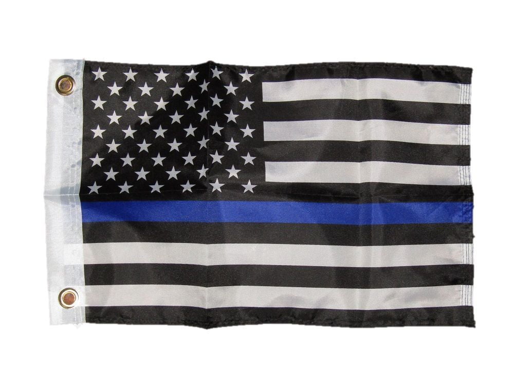 12x18 USA Thin Blue Line Police Flag 12'x18' sleeved sleeve garden pole 
