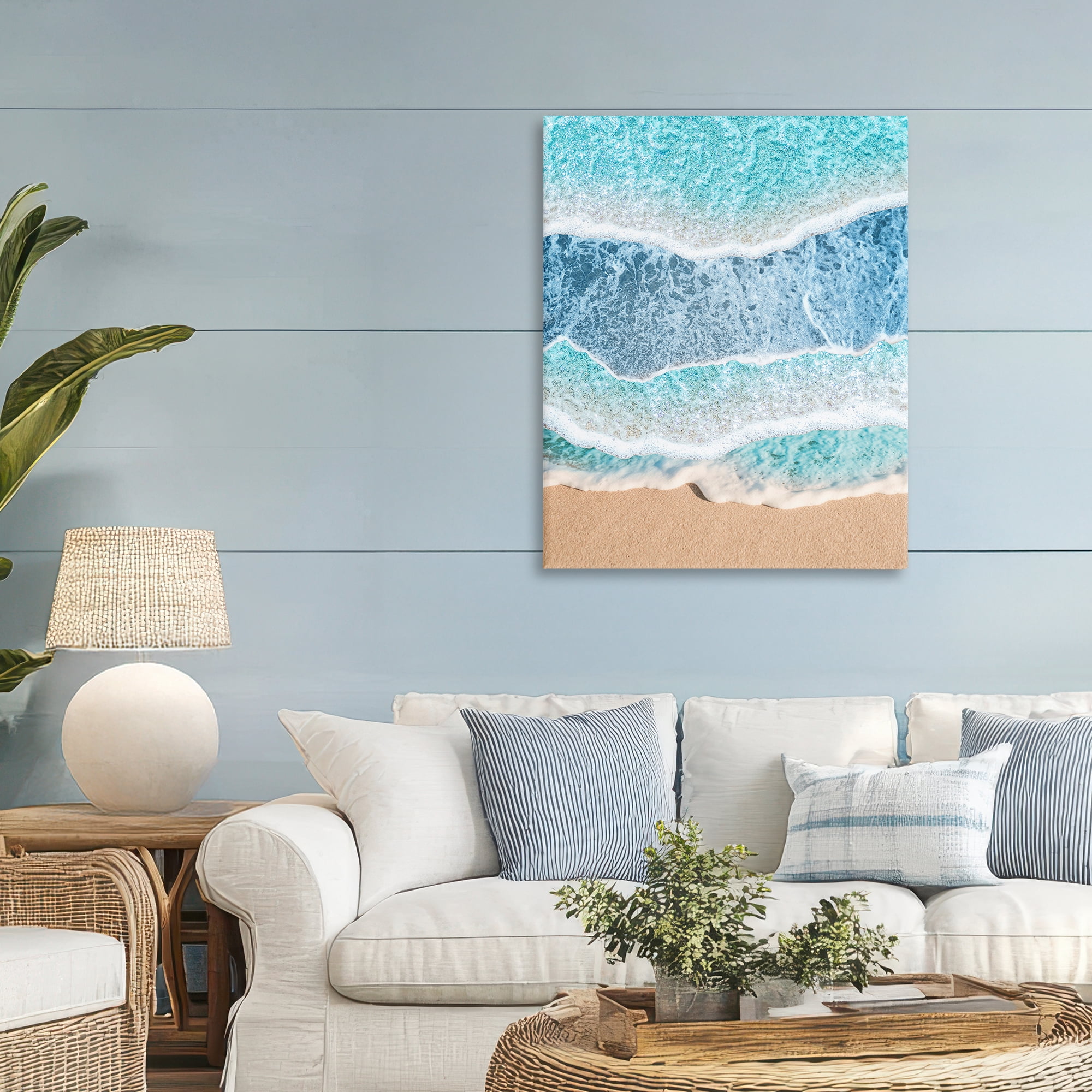 Stupell Industries Overlapping Shore Waves Canvas Wall Art, design by Jesse Keith