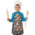 thumbnail image 2 of Pioneer Flower Floral Print Pattern Kids Aprons for Girls and Boys,Adjustable Neck Strap Toddler Aprons for Kids Cooking Baking, 2 of 7