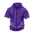 thumbnail image 5 of Curuila Mens Hoodies With Pocket Zip Up Short Sleeve Hooded Solid Color Sweatshirt For Men Summer Fashion Casual Tops Purple Size L, 5 of 5