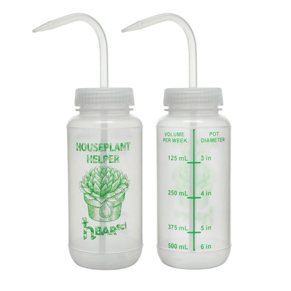 2PK Houseplant Helper Plant Water Bottle, 16oz - Weekly Irrigation Scale Printed on Side - Plant Watering Devices, Succulent Watering Bottle, Indoor House Plant Waterer, Seed Tray Watering Can