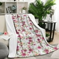 thumbnail image 2 of Flannel Throw Blanket with Classic Botanical Design: Cozy, Warm & Ultra Soft Blanket - Perfect 50x60in Couch Blanket for Home Decor - Great Gift for Kids & Adults, 2 of 5