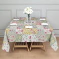 thumbnail image 3 of Pioneer Flower Floral Print Pattern Square Tablecloth, Waterproof Wipeable Spillproof Washable Table Cover for Home Kitchen Party Decor, 42"x42", 3 of 6