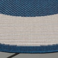 thumbnail image 4 of Safavieh Courtyard Justine Bordered Indoor/Outdoor Area Rug, Navy/Beige, 5'3" x 5'3" Round, 4 of 11