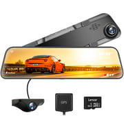 WOLFBOX G840H 12" 2.5K Mirror Dash Cam, Front and Rear Dual Dash Camera for Car, Sony Sensor, Night Vision, Parking Assist, GPS