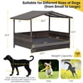 thumbnail image 3 of Pefilos 38" Pet Bed for Cat and Dog with Cushion Cover, Outdoor Weatherproof Roof PE Wicker Dog House Furniture, Dog Bed with Canopy, Brown, 3 of 7