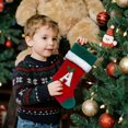 thumbnail image 4 of 18 Inches Monogram Christmas Stockings With Letters Large Soft Christmas Stockings Red Velvet With White Soft Plush Cuff For Christmas Xmas Tree Holiday Fireplace, 4 of 5