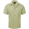 thumbnail image 2 of Maximos Men's Guayabera Summer Casual Cuban Beach Wedding Vacation Short Sleeve Button-Up Casual Dress Shirt&nbsp;, 2 of 7