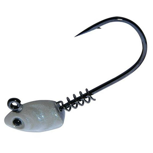 353415-PW-3-8 Swim Bait Head Pearl White Fishing Hook, Size 5-0 - 0.38  oz 
