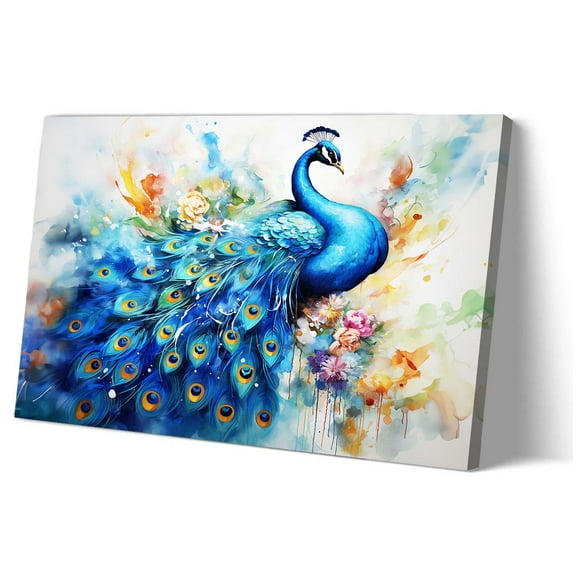 Peacock Wall Art Animal Poster Landscape Vertical Artwork Kitchen Modern Canvas Print Pictures Decor Living Room Painting for Bedroom