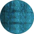 thumbnail image 1 of Ahgly Company Indoor Round Oriental Light Blue Industrial Area Rugs, 4' Round, 1 of 4