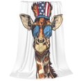 thumbnail image 2 of Balery American Giraffe Style Manta de Felpa Suave y Acogedora – Cobija de Franela Aterciopelada para Cama, Lavable y Cálida para Sofá, Mascotas, Transpirable-40"x30", 2 of 7