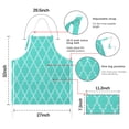 thumbnail image 7 of Turquoise Geometric Quatrefoil Pattern Apron-Garden Aprons for Women with Pockets-Cotton Linen Waterproof Kitchen Cooking Gardening Aprons Adjustable for Kitchen,Cooking,BBQ and Salon 33x27 Inch, 7 of 7