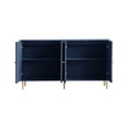 thumbnail image 5 of Wood and Glass Cabinet Wood Cabinet with Glass Sliding Doors Display Storage Cabinet Blue, 5 of 5