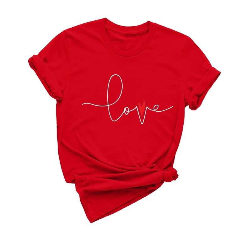 Fanxing Heart Tops for Women Valentines Tshirt Girls Valentines Gifts Valentine's Day Shirts Cute Valentine Cards for School Tees T-shirts Tops