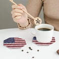 thumbnail image 3 of Leather Coasters with Heat-resistant for Drinks, America Flag Glitter -标题2 Octagon, 3 of 5