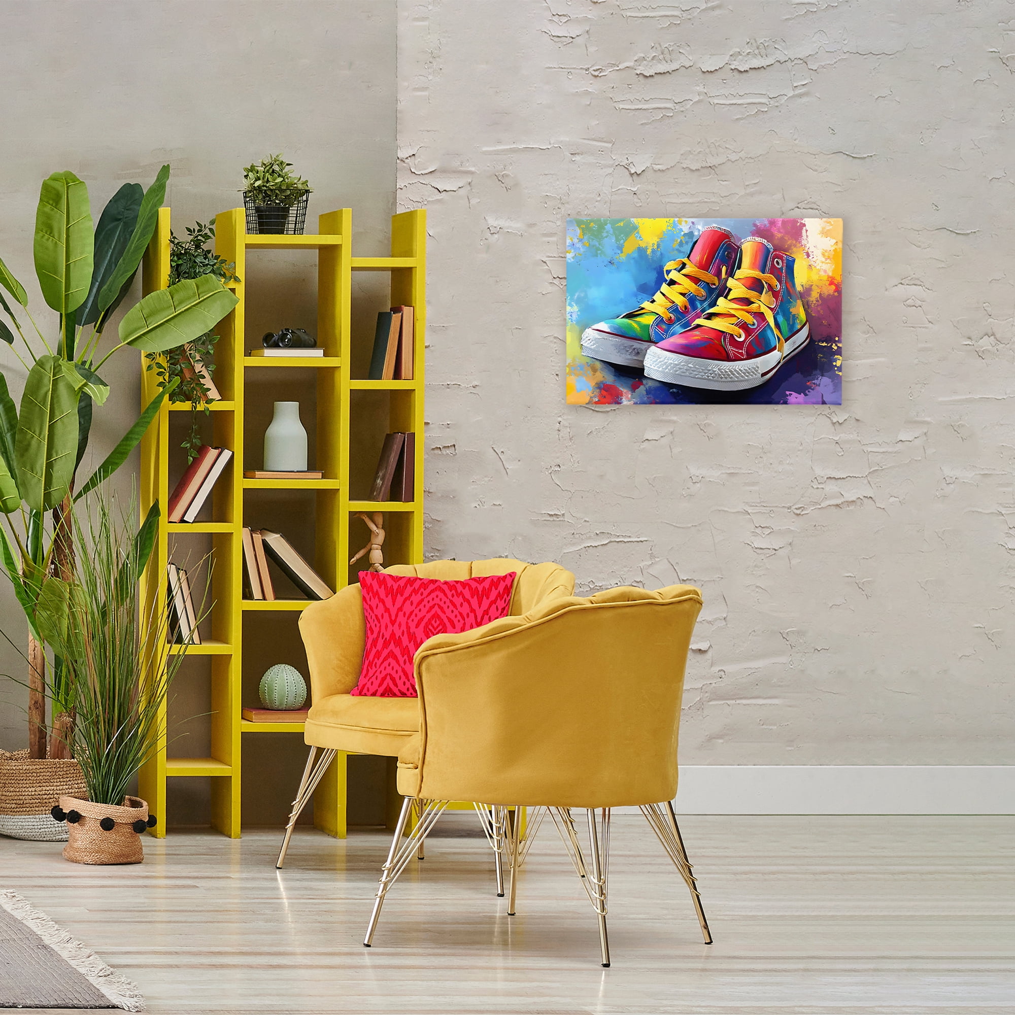 Stupell Industries High Tops with Yellow Laces Canvas Wall Art, design by Creative Studio
