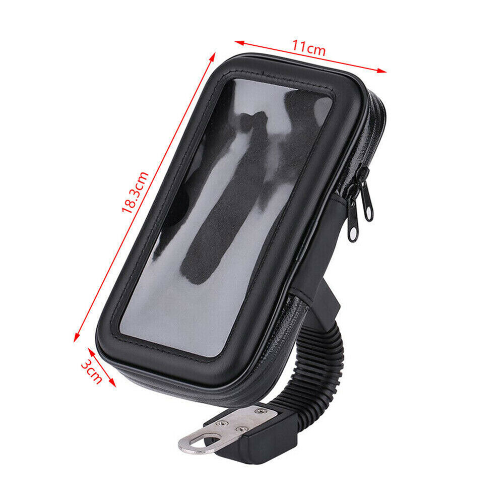 Universal Waterproof Motorcycle Phone Holder – Handlebar Mount For Up To 7" Phones, Black