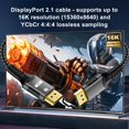 thumbnail image 2 of Cable DisplayPort 2.1 FDBRO 16K @30Hz 8K @60Hz 4K @165Hz 2 m gris, 2 of 9