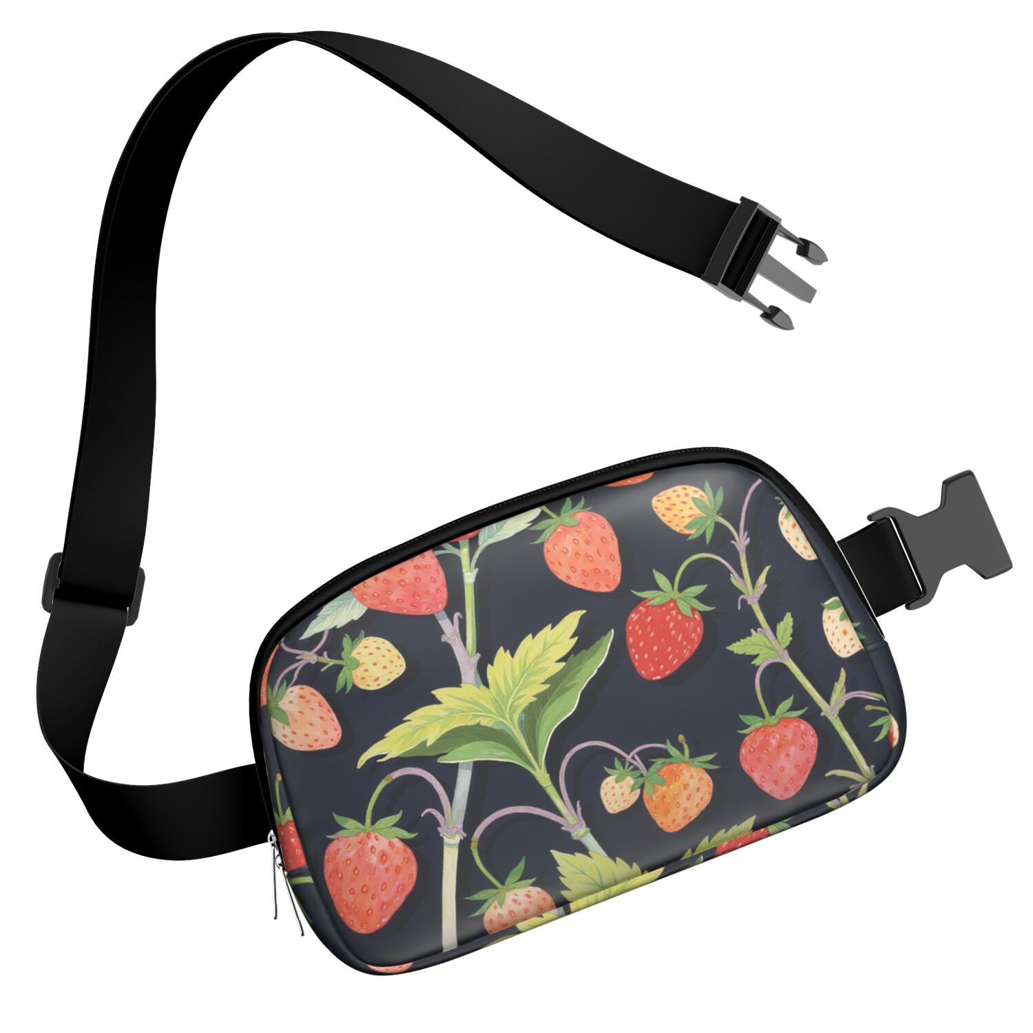 Fanny Pack Strawberry Waist Bag Running Belt Bag for Jogging for Women Casual Waist Packs with Adjustable Strap Waterproof Belt Bag for Workout Running Travelling