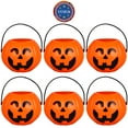 thumbnail image 4 of Small Plastic Pumpkin Candy Buckets Orange 6Set 2.8X2.8X2.4In, 4 of 4