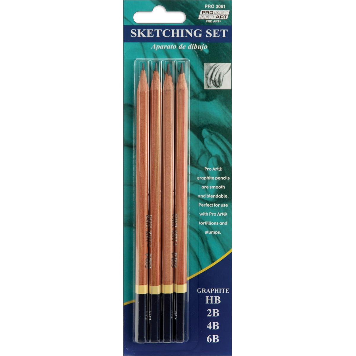 New 4B & 6B Semi-Hex Graphite Drawing Pencils 4/Pkg-HB HB 2B 4B & 6B 2B 