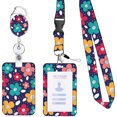 thumbnail image 3 of LCXmlly ID Card Holder Telescopic ID Sling Retractable Reel with Lanyard Flower Printed Easy to pull Buckle Slide Open ID Card Holder Clip School, 3 of 7