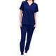 thumbnail image 4 of Conjunto de uniforme médico para mujer, ropa de trabajo, camiseta y pantalones de enfermera con múltiples bolsillos. Azul, 4 of 9