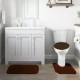 thumbnail image 2 of Gorgeous Home Linen Bathroom 6 Modern Solid Print 3-Count Dark Brown Polyester Bath Rugs, 18 x 28, Non-Slip Backing, 2 of 4
