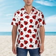 thumbnail image 2 of Honeii Ladybug And Heart Print Men’s Hawaiian Shirt,Classic Button-Down Short Sleeve Shirt, for Beach, Vacation, and Outdoor Activities,Small, 2 of 6