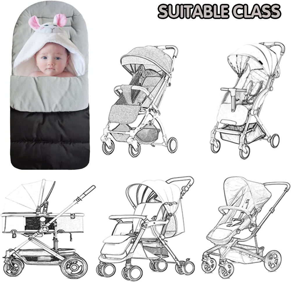 NOGIS Baby Bunting Bag,Stroller Footmuff Universal,Stroller Sleeping Bag,Waterproof Toddler Footmuff,Cold Weather Resistant Baby Stroller Footmuff Fits Most Pushchair