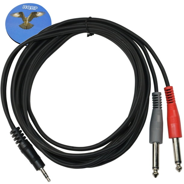 Hqrp 3 5mm 1 8 Trs To Dual 6 5mm 1 4 Ts Y Cable For Computer Laptop Speaker Jacks Sound Cards 10 Ft Plus Hqrp Coaster Walmart Com Walmart Com
