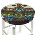 thumbnail image 3 of Balery Boho Owl Velvet Round Bar Chair Cushion Cover Adjustable, Protects From Scratches And Stains, Soft & Washable Ideal For Wooden And Metal Stools - 12 Inch, 3 of 7