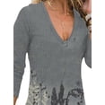 thumbnail image 3 of FASHIONWT Women Long Sleeve V-Neck Pullover Lounge Printed Dress, 3 of 4