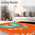 thumbnail image 2 of ODIKA 8'x10' Machine Washable Non-Slip Area Rug, Mystic Aura Emblem Interlocking Motif High Traffic Rug with Pad, Orange, 701041, 2 of 8