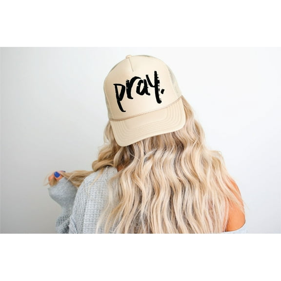 Southern Attitude Designs- Pray- Tan Unisex Foam Trucker Hat