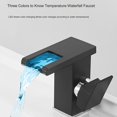 thumbnail image 4 of LED Bathroom Faucet Waterfall Single Handle 1 Hole Deck Mount Cold Hot Mixer Tap, 4 of 5