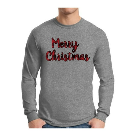 Merry Christmas Bitches Shirt Awkward Styles Merry Xmas Plaid Ugly Christmas Sweater Long Sleeve Tshirt For Men ()