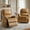 Camel, variant on Tina's Home Swivel Genuine Leather Power Recliner Chairs Set of 2 with Heat & Lumbar Support for Living Room, Camel