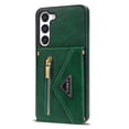 thumbnail image 7 of ELEHOLD Luxury Leather Wallet Case for Samsung Galaxy S23,with Card Slots Zipper Pocket Kickstand Function Adjustable Crossbody Shoulder Strap Shockproof Purse Phone Case,Green, 7 of 7