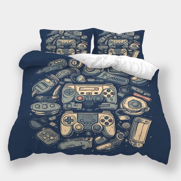 Game Handle Printed Bedspreads Teenager Fashion Design Duvet Cover Pillowcase Bed Set,California King (98"x104")