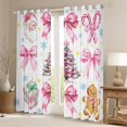 thumbnail image 2 of Homewish Ribbon Bow Tie Curtains Pack of 2 (42x84 Each),Bowtie Christmas Tree Curtains Blackout,Girls Xmas Gift Bedroom Curtains For Kids,Breathable Home Decor, 2 of 6