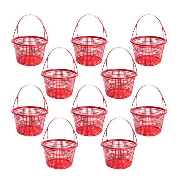 COSMOBETTY 10Ud Canasta De Almacenamiento Con Asas Roja Para Verduras Y Uso Doméstico