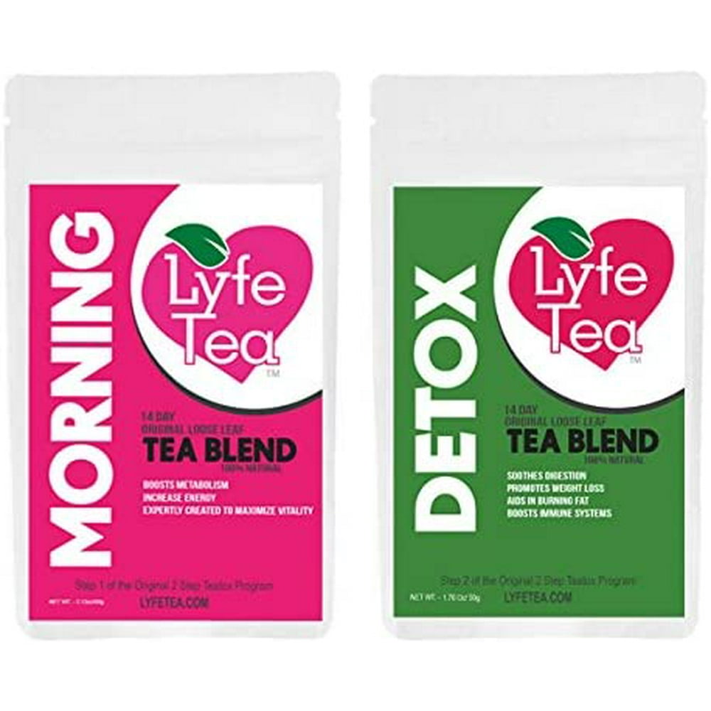 Lyfe Tea 28 Day Detox tea weight loss fat burn (1 Morning Tea and 1