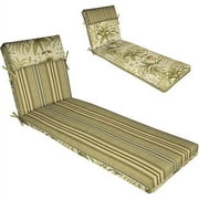 Kingsbury Stripe Twilight Pillow-Top Chaise Cushion