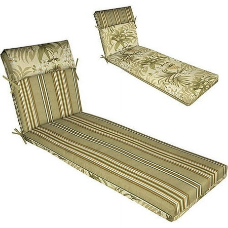 Kingsbury Stripe Twilight Pillow-Top Chaise Cushion